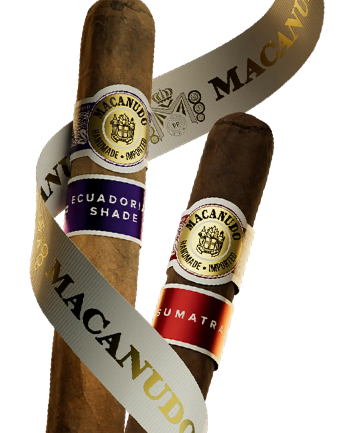 Macanudo Ecuadorian Shade and Sumatra Sticks wrapped in a ribbon