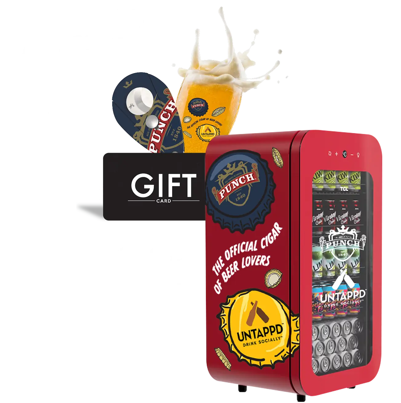 Weekly Prizes - Punch Swag. Grand Prize - Punch Mini Fridge